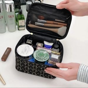NWT Black Stripe Makeup Bag